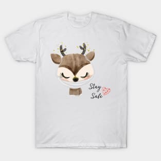 Deer Wearing Mask, Stay Safe! T-Shirt